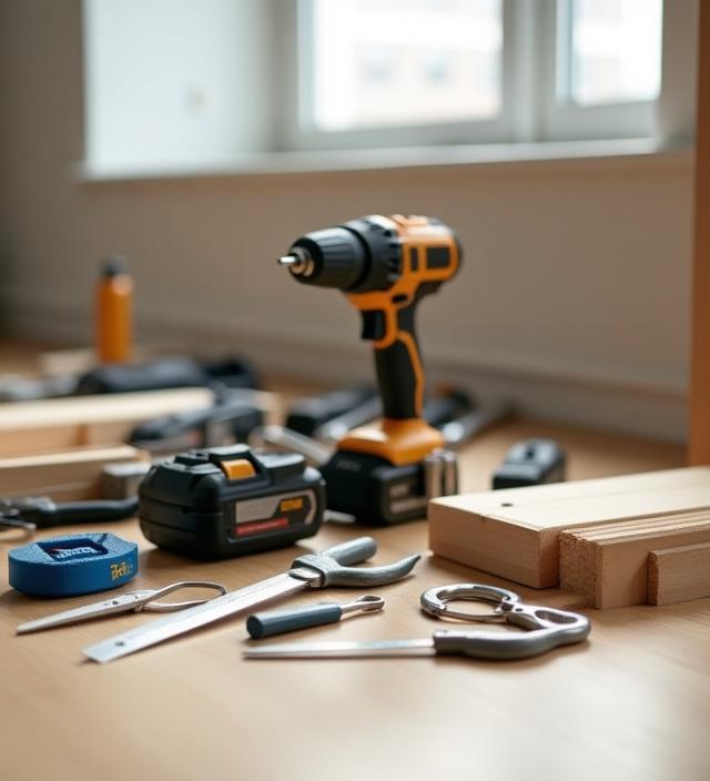 Handyman tools and repair work in progress