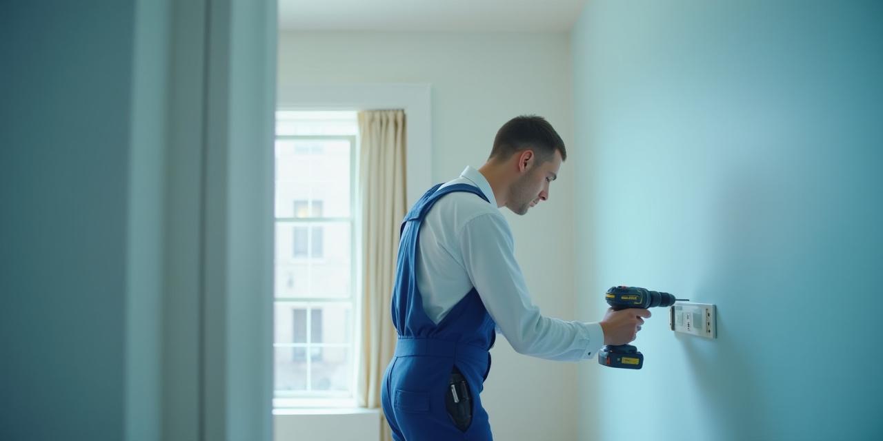 Handyman working on a modern home